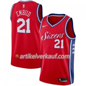 NBA Philadelphia 76ers Trikot Joel Embiid 21 Nike 2017-18 Rot Swingman - Herren